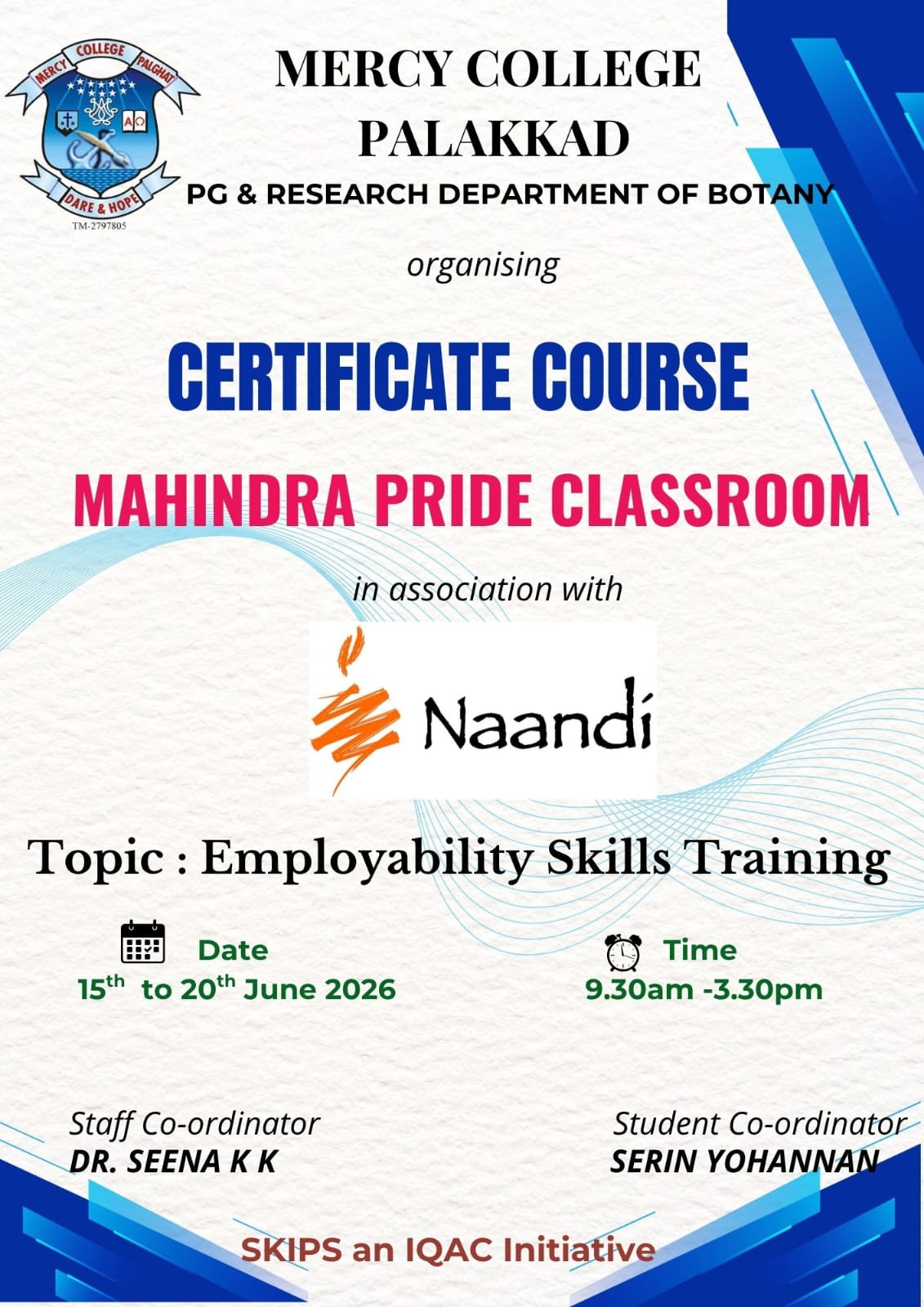 CERTIFICATE COURSE - MAHINDRA PRIDE CLASSROOM